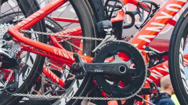 Katusha Team bike on a team car at the start of the Tour of Britain 2018 Stage 10