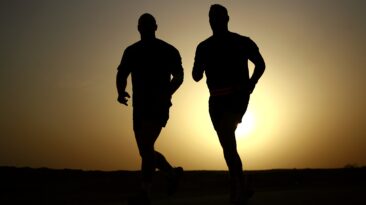 Sunset men sunrise jogging